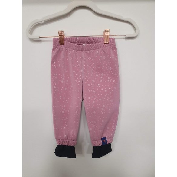Softshell gyereknadrág-rózsaszín esőcseppes méret 86-92