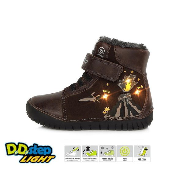 D.D.Step világító téli gyerekcipő fiú W050-323BM